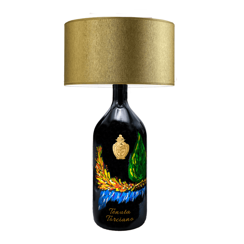 Table lamp - Hand painted bottle "Van Gogh" - Limited Edition
